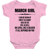 Super March Girl Baby Onesie