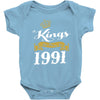 kings are born in 1991 Baby Onesie