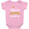kings are born in january Baby Onesie