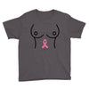 breast with pink ribbon Youth Tee