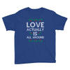 Love Actually Is All Around Ugly Christmas for dark Youth Tee