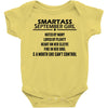 Smartass September Girl Baby Onesie