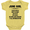 Super June Girl Baby Onesie