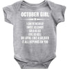 Super October Girl Baby Onesie
