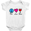 peace love wine Baby Onesie