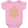 kings are born in 1955 Baby Onesie
