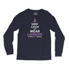 Keep Calm And Wear Lavender (For General Cancer Awareness) Long Sleeve Shirts