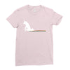 unicorn scooting on the floor Ladies Fitted T-Shirt