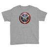 cotton captain america shield distressed, ideal gift or present Youth Tee