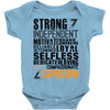 Strong Independent Motivated Capricorn Baby Onesie