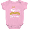 kings are born in february Baby Onesie