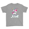 unicorns are born in june Youth Tee