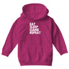 eat sleep game repeat Youth Hoodie