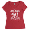 cat hair don't care cute crazy cat Women's Triblend Scoop T-shirt