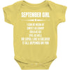 Super September Girl Baby Onesie