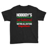nobody's walking out on this fun old fashioned family christmas we're Youth Tee