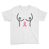 breast with pink ribbon Youth Tee