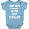 Super July Girl Baby Onesie