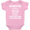 Super October Girl Baby Onesie