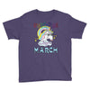 unicorns are born in march cute unicorn Youth Tee
