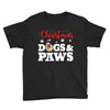 christmas dogs and paws Youth Tee
