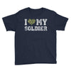 i love my soldier regular camouflage Youth Tee