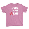 avengers more than a fan white logo Youth Tee
