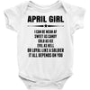 Super April Girl Baby Onesie