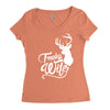 trophy wife deer Women's Triblend Scoop T-shirt