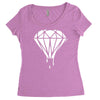 dripping diamond logo Women's Triblend Scoop T-shirt