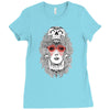 girl and skull Ladies Fitted T-Shirt