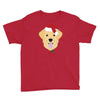 golden retriever dog with red santa's hat Youth Tee