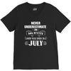 never underestimate an old man who was born in july V-Neck Tee
