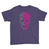 two coloured patterned skull   mens funny Youth Tee