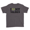 i love my soldier regular camouflage Youth Tee