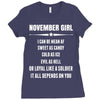 Super November Girl Ladies Fitted T-Shirt