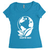 earth day planet Women's Triblend Scoop T-shirt