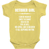 Super October Girl Baby Onesie