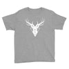 deer head vector white logo Youth Tee