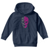 two coloured patterned skull   mens funny Youth Hoodie