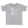 she wants the d black Toddler T-shirt