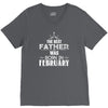 The Best Father Was Born In Februay V-Neck Tee
