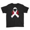 lung cancer white ribbon Youth Tee
