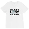 crazy lady shark V-Neck Tee