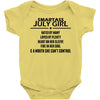 Smartass July Girl Baby Onesie