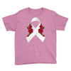 lung cancer white ribbon Youth Tee