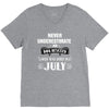 never underestimate an old man who was born in july V-Neck Tee