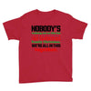 nobody's walking out on this fun old fashioned family christmas we're Youth Tee