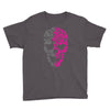 two coloured patterned skull   mens funny Youth Tee