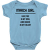 March Girl Baby Onesie